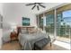 This bedroom offers a serene retreat with a large window showcasing an amazing cityscape view at 1080 Peachtree Ne St # 1909, Atlanta, GA 30309