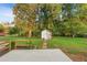 Secluded backyard featuring a storage shed, mature trees and well maintained lawn at 1694 Mount Bethel Rd, Mcdonough, GA 30252