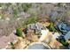Aerial view of a home with mature trees, landscaping, and a winding driveway at 268 Hanson Way, Marietta, GA 30064