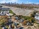 Wide aerial view of the neighborhood with buildings and the city skyline in the distance at 1050 Boulevard Ne Dr, Atlanta, GA 30317