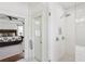 Modern bathroom boasts glass shower enclosure with white subway tile and luxurious shower head at 213 Oak Ln, Decatur, GA 30030