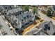 Aerial view of townhome community showcasing modern architecture and landscaping at 6616 Aria Village Dr, Atlanta, GA 30328