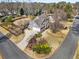 Overhead view of the home highlighting the landscaped yard and two-car garage at 931 New Bedford, Marietta, GA 30068