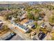 Aerial view of modern townhomes in a suburban neighborhood, surrounded by lush greenery and mature trees at 3165 Dogwood Dr # 107, Hapeville, GA 30354