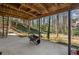 Backyard view under screened in porch showing the treed backyard at 1522 Wood Valley Dr, Marietta, GA 30066