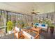 Screened porch featuring stylish seating and great backyard views at 1522 Wood Valley Dr, Marietta, GA 30066