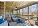 Relaxing screened porch with comfortable seating and beautiful views of the backyard at 2260 Wood Falls Dr, Cumming, GA 30041