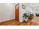 Inviting foyer with hardwood floors, wooden door and natural light at 2173 Lebaron Ne Dr, Atlanta, GA 30345