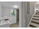Renovated bathroom with modern sink, walk-in shower and neutral paint at 4373 Sun Valley Blvd, Atlanta, GA 30344