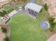 Aerial view of community area with amphitheater, pavilion, water feature, and fire pit at 1181 Rambler Cross, Atlanta, GA 30312