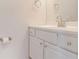 Bathroom features a classic vanity with white countertop and modern fixtures at 3077 Colonial Way # F, Atlanta, GA 30341