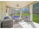 Covered outdoor patio furnished with comfortable seating and decorative curtains at 4826 Ralin Ct, Atlanta, GA 30331