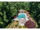 Overhead aerial view of the pool, putting green and surrounding landscape at 1620 Rising Mist Ln, Cumming, GA 30041