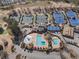 Aerial view of the community showing the golf course, tennis court and swimming pools at 700 Clubside Dr, Roswell, GA 30076