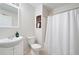 Bright bathroom features a white vanity and shower with decorative nook at 1976 Hedge Brooke Nw Trl, Acworth, GA 30101