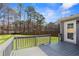 Deck view of the backyard, surrounded by privacy fencing and mature trees at 1833 Lost Mountain Rd, Powder Springs, GA 30127
