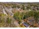Aerial view of a neighborhood showing the property located within a wooded suburban area at 2462 Macon Sw Dr, Atlanta, GA 30315