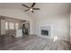 Spacious living room featuring a fireplace and seamless access to the kitchen at 186 Brandi Dr, Hiram, GA 30141