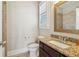 Bathroom featuring a vanity with a granite countertop, a sink, and tile flooring at 4224 Dogwood Bend Park, Duluth, GA 30096