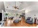 Bright living room with hardwood floors, vaulted ceilings, and stylish contemporary decor and furniture at 500 Huntgate Rd, Woodstock, GA 30189