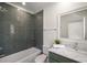 Stylish bathroom features subway tile shower, marble countertop, and modern vanity at 431 Clifton Ne Rd, Atlanta, GA 30307