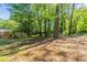 Large wooded backyard offering privacy and natural beauty to the home at 1477 Patricia Dr, Morrow, GA 30260
