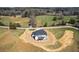 High angle drone image showing a new two-story home surrounded by undeveloped land at 4285 Haynes Cir, Snellville, GA 30039