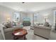 Relaxing living room with comfortable seating, two large windows, and neutral color palette at 1495 Longwood Sw Dr, Marietta, GA 30008