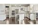 Modern kitchen features white cabinets, stainless steel appliances, and a granite-topped island with seating at 2315 Monet Dr, Cumming, GA 30041
