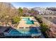 This aerial view showcases a pool and meticulously maintained landscaping at 130 Arizona Ne Ave # 302, Atlanta, GA 30307