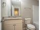 Updated bathroom featuring granite countertop and new fixtures at 201 Coral Cir, Mcdonough, GA 30253