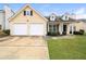 Charming two-story home with a two-car garage and well-manicured lawn at 5016 Larkspur Ln, Atlanta, GA 30349