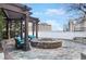 Beautiful outdoor patio with a built-in fire pit, comfortable seating, and city views at 3324 Peachtree Ne Rd # 2807, Atlanta, GA 30326