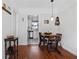 Dining area with hardwood floors and a view into the kitchen, featuring stainless steel appliances at 708 Argonne Ne Ave # 5, Atlanta, GA 30308