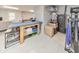 This finished basement features space for a home gym, crafts, and plenty of storage at 1013 Harbor Ct, Woodstock, GA 30189