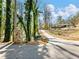 A beautiful view of the property from the street shows a long driveway leading to the homes at 2466 Thrasher Rd, Buford, GA 30519