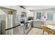 Modern kitchen features stainless steel appliances, light gray cabinets and ample natural light at 2418 Bolling Brook Sw Dr, Atlanta, GA 30311