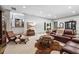Spacious living room featuring a leather sofa, and a cozy atmosphere at 3816 Turnberry Ct, Duluth, GA 30096