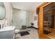 Modern bathroom featuring frameless shower, sauna and sleek fixtures at 427 Parkbrook Way, Canton, GA 30114