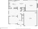 Floor plan of the house showing the layout of the kitchen, bathroom, living room, dining room, and garage at 2848 Stockbridge Way, Dacula, GA 30019