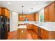 Updated kitchen boasting stainless steel appliances, a kitchen island, and ample cabinet space at 2848 Stockbridge Way, Dacula, GA 30019
