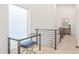 Upstairs hallway featuring a desk, custom railing, and a light and bright aesthetic at 370 2Nd St, Fayetteville, GA 30214