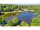 Scenic pond surrounded by mature trees and well-maintained landscaping, offering a tranquil view at 2702 Long Lake Ne Ter, Roswell, GA 30075