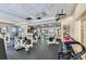 Bright gym with modern exercise equipment, weights, mirrors, and a mounted television at 1280 W Peachtree Nw St # 2601, Atlanta, GA 30309