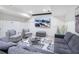 Finished basement with large screen television, comfortable seating, and modern decor, perfect for a home theater experience at 405 9Th Ne St, Atlanta, GA 30309