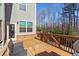 Wood deck overlooking the backyard with outdoor seating, ideal for relaxation and entertaining at 6040 Ashborough Park, Cumming, GA 30040