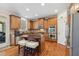 Kitchen with stainless appliances, granite countertops, and a breakfast bar at 4183 Hill House Sw Rd, Smyrna, GA 30082