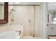 Elegant bathroom featuring a glass shower, soaking tub, and modern fixtures at 45 Paces West Nw Dr, Atlanta, GA 30327