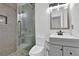 Modern bathroom featuring a glass-enclosed shower and sleek vanity for a spa-like feel at 4663 Hairston Crossing Pl, Stone Mountain, GA 30083