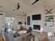 Living area features high ceilings, a fireplace, and hardwood floors at 5430 Burdette Se Rd, Mableton, GA 30126